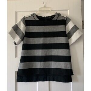 Banana Republic Top Black White Striped Heavyweight Women’s Casual Career Medium
